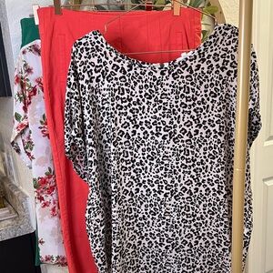 Maurices Leopard Print Top with Red Pants